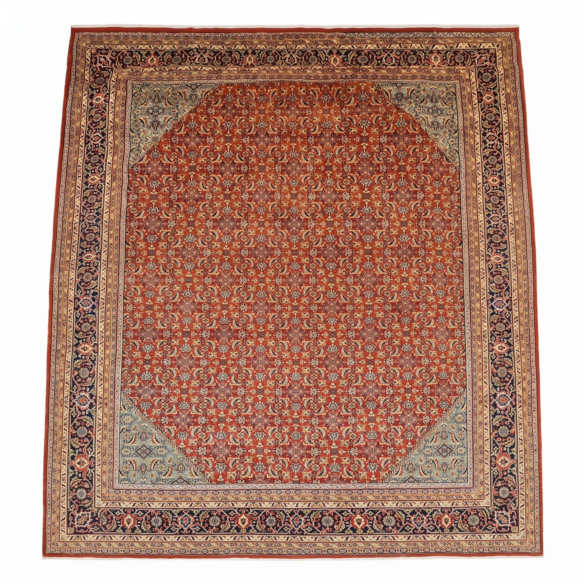 Mahi Tabriz All-Over Crimson, Tabriz, Iran persian rug, in madder crimson, Wool, 305x396, Nasim Carpets Malaysia — view 1