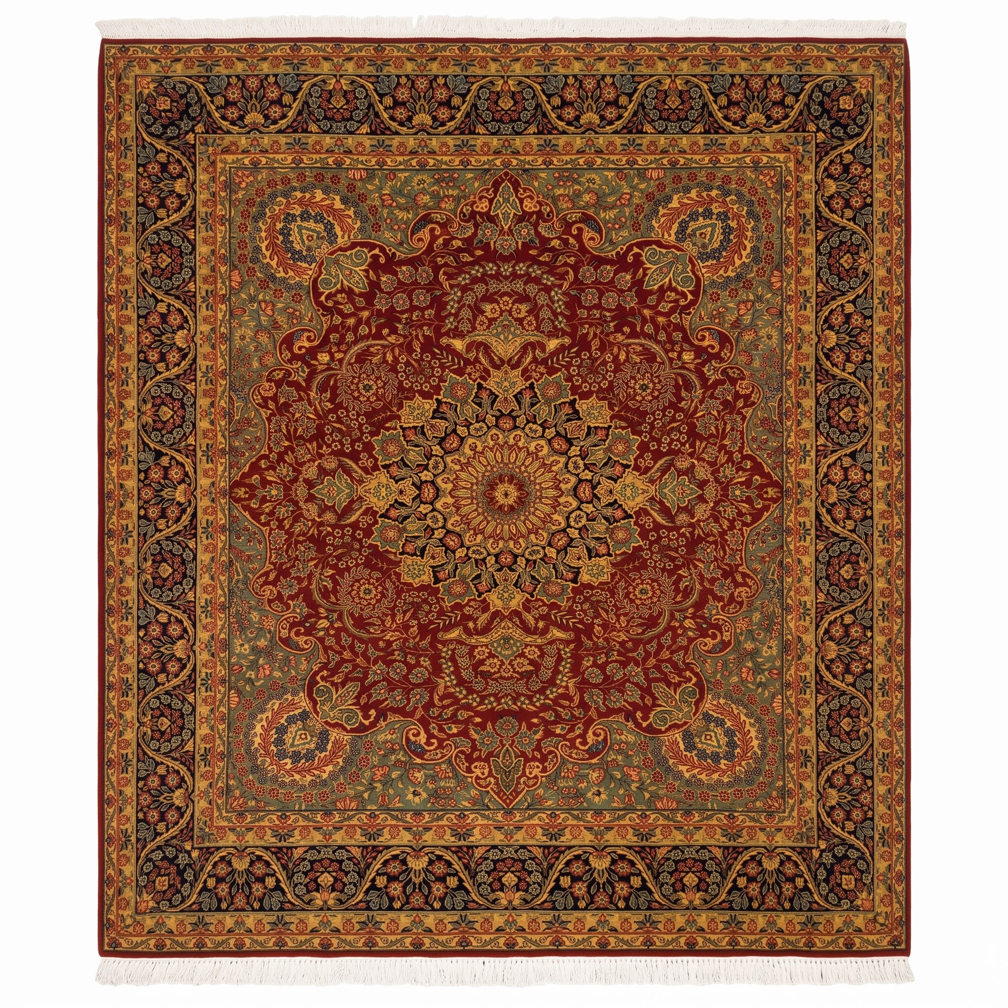 Tabriz Medallion Crimson, Tabriz, Iran persian rug, in crimson red, Wool, 293x396, Nasim Carpets Malaysia — view 1