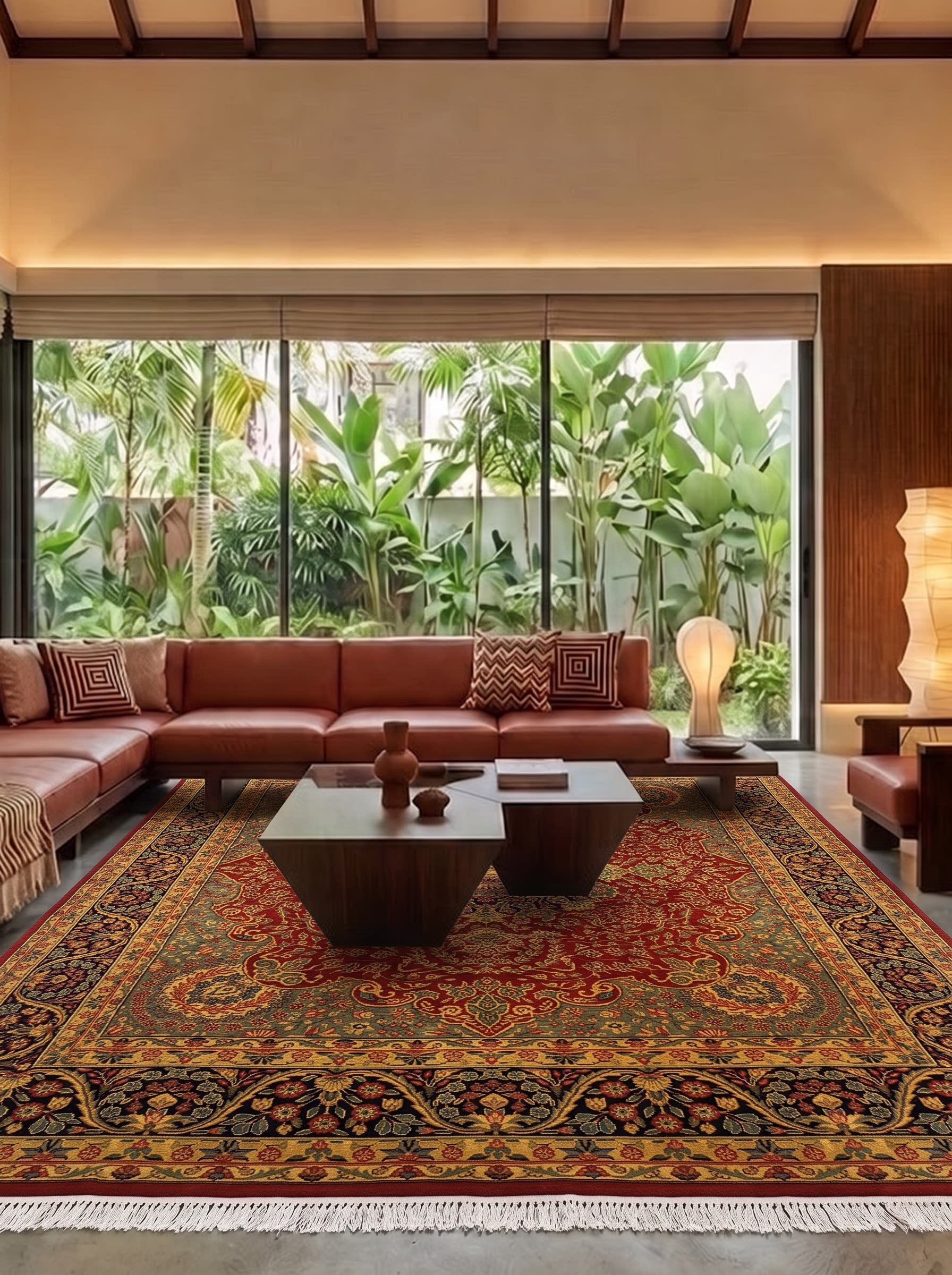 Tabriz Medallion Crimson, Tabriz, Iran persian rug, in crimson red, Wool, 293x396, Nasim Carpets Malaysia — view 2