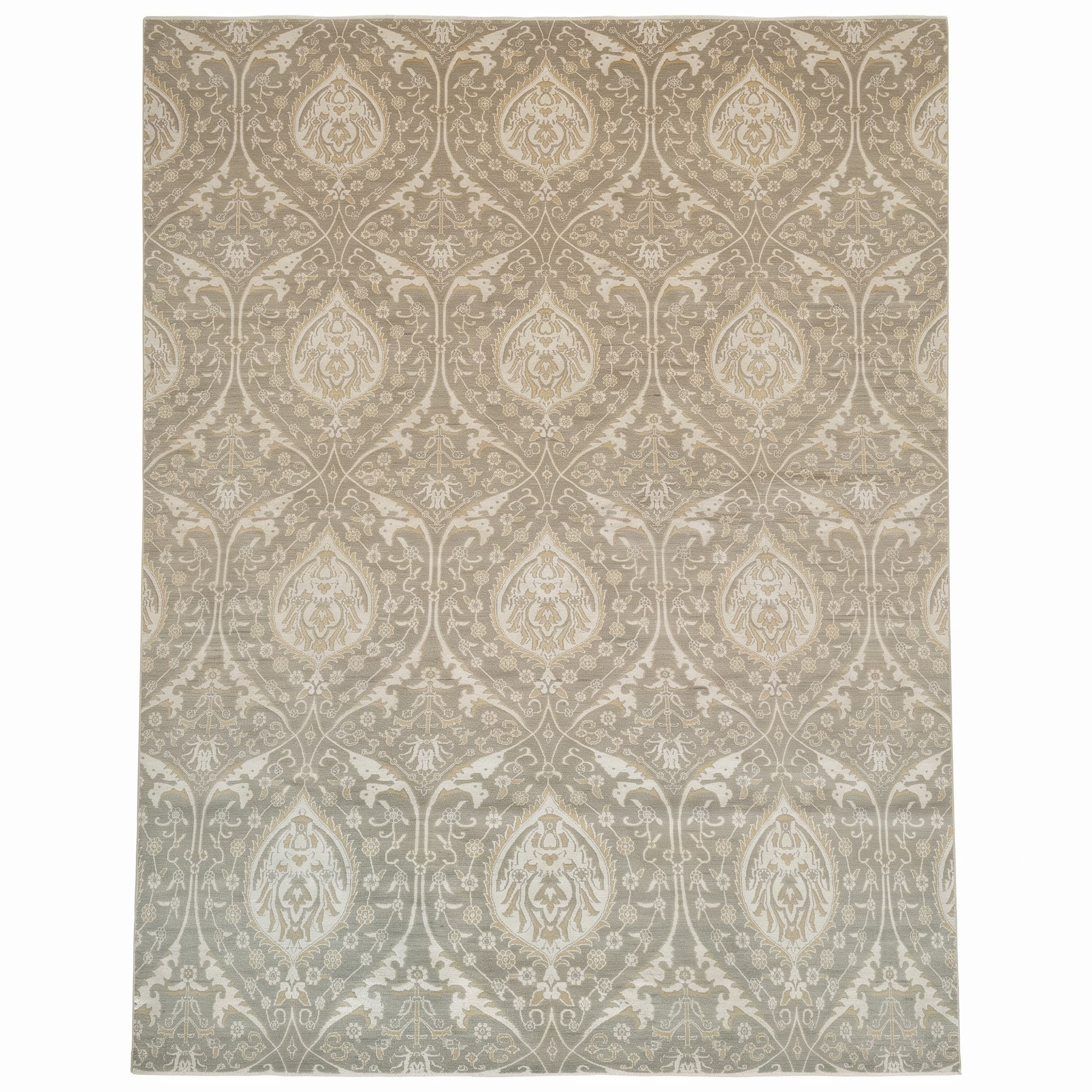 Isfahan All-Over Silver Sage, Isfahan, Iran persian rug, in silver sage, Wool, 305x427, Nasim Carpets Malaysia — view 1