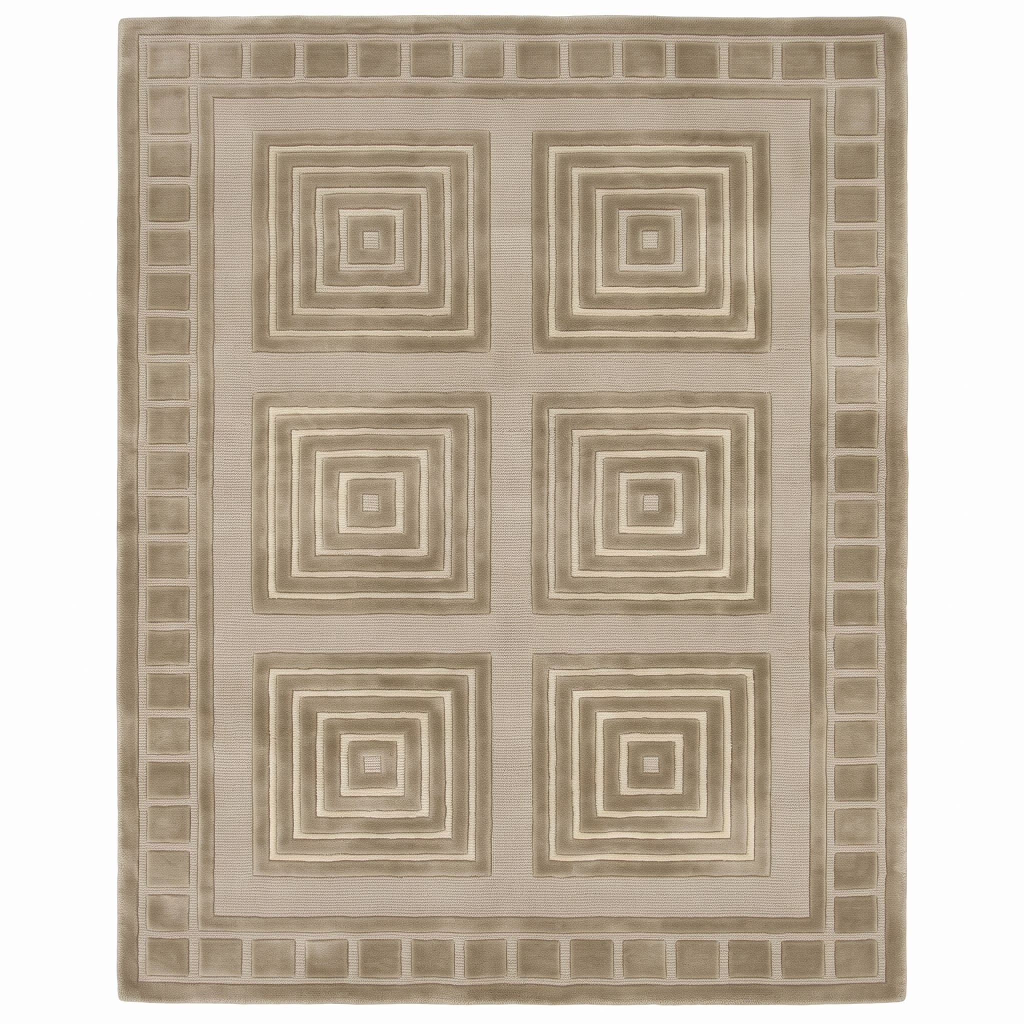 Indo-Nepal Geometric Squares Silver, Indo-Nepali, likely Kathmandu Valley, Nepal persian rug, in silver sage, Wool, 122x155 cm, Nasim Carpets Malaysia — view 1