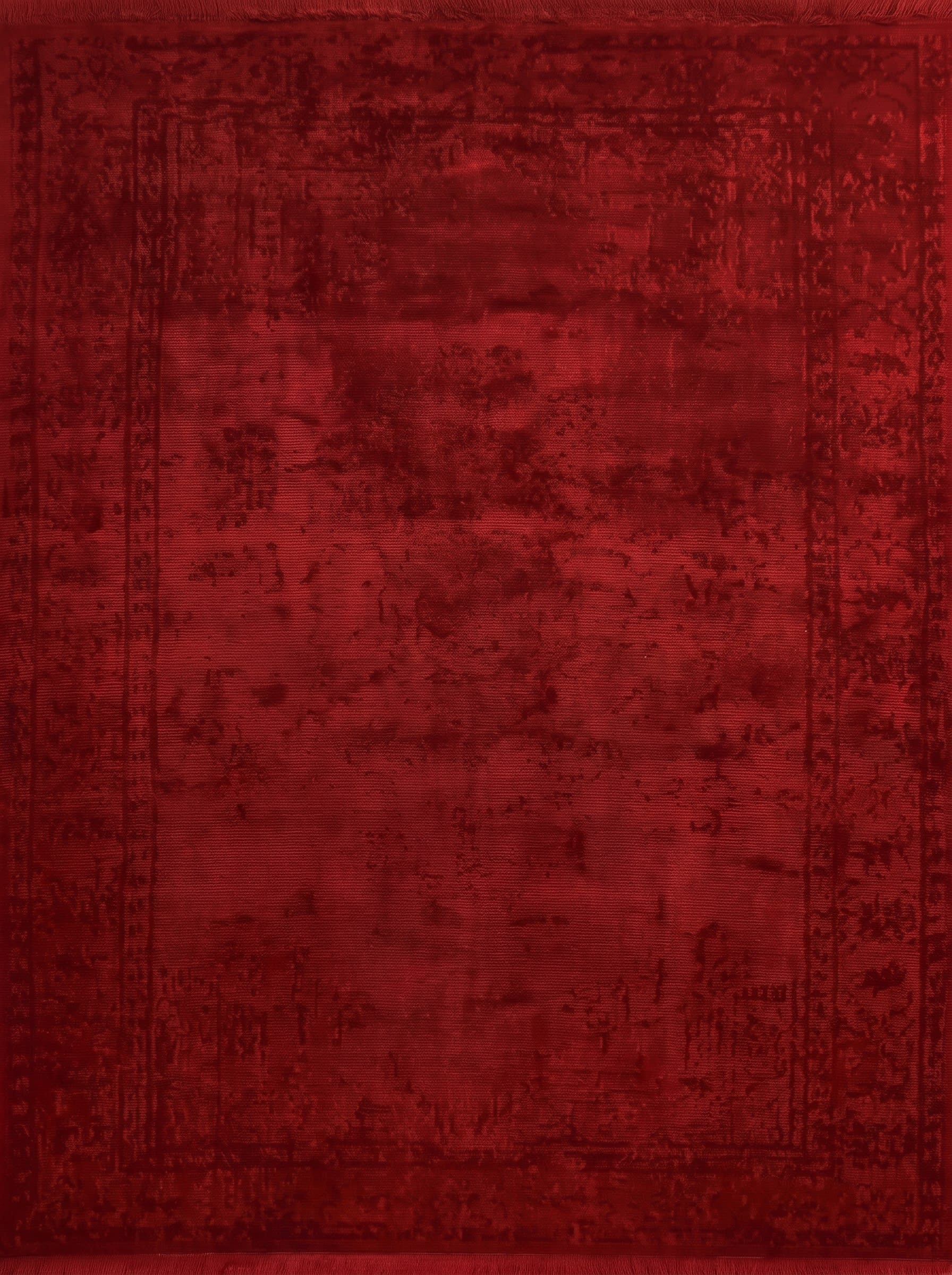 European Distressed Border Crimson, European Modern Design, likely Belgium or Turkey (machine-woven contemporary) modern rug, in crimson red, Viscose, 85x125 cm, Nasim Carpets Malaysia — view 3
