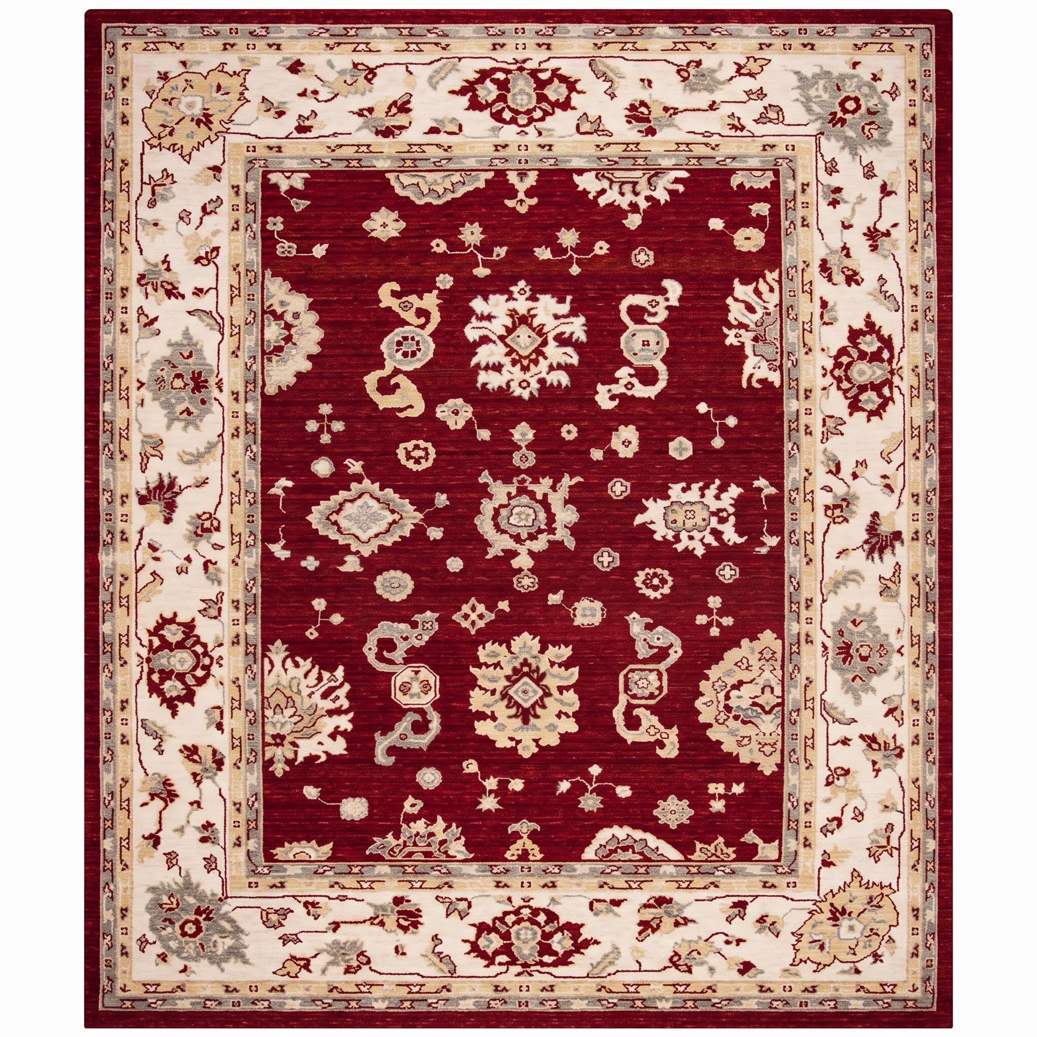 Ziegler All-Over Crimson, Sultanabad (Arak), Iran — Ziegler workshop tradition persian rug, in crimson red, Wool, 204x296 cm, Nasim Carpets Malaysia — view 1