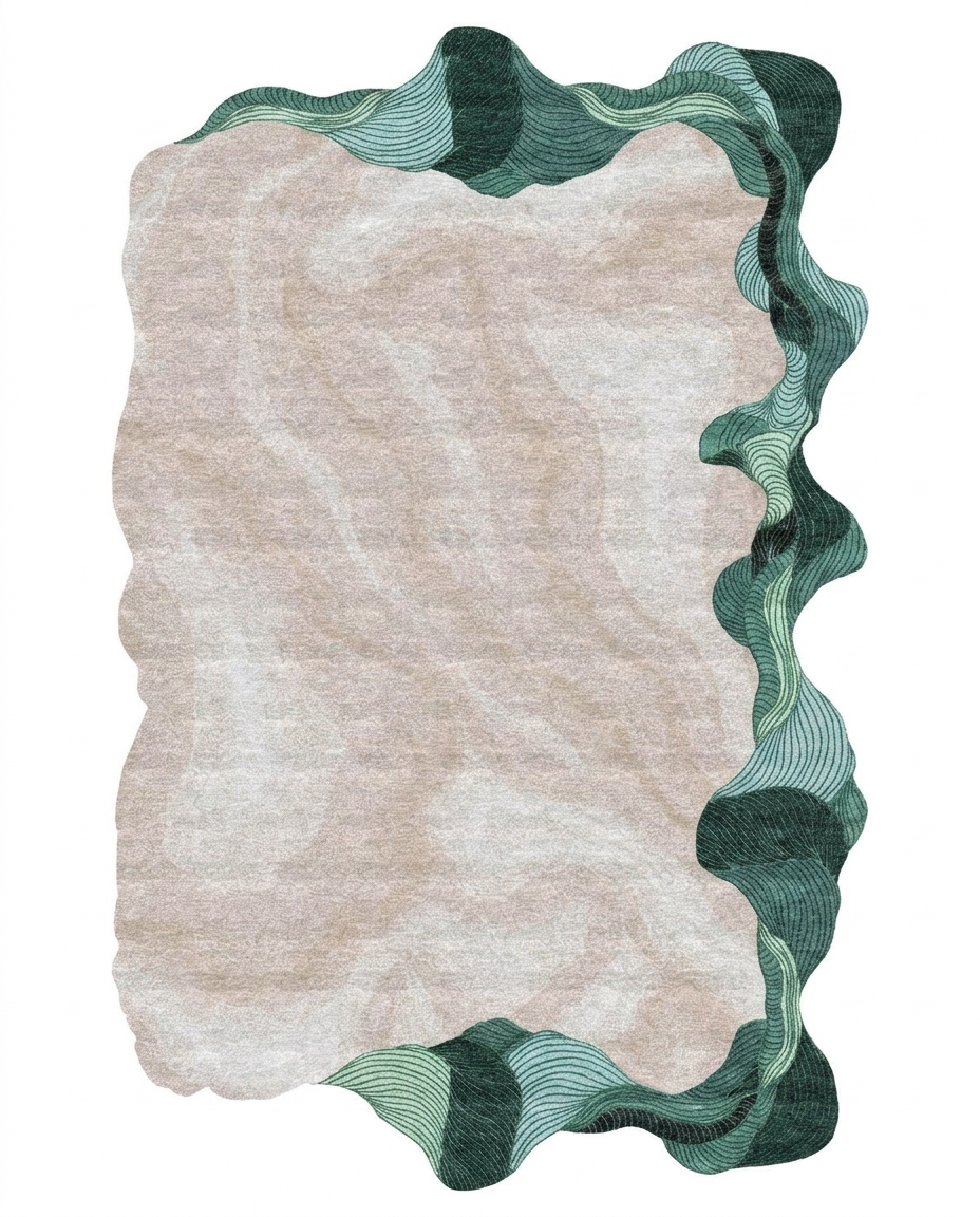 Coastal Drift, custom rug, Original style, Original shape, Wool, 200 × 300 cm, Nasim Carpets Malaysia