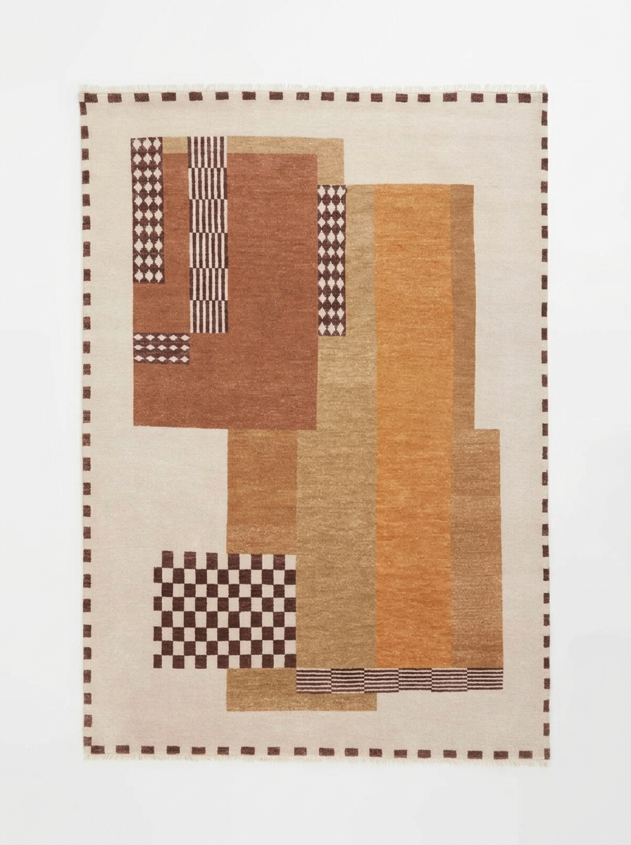 Bauhaus Blocks, custom rug, Original style, Original shape, Wool, 200 × 300 cm, Nasim Carpets Malaysia