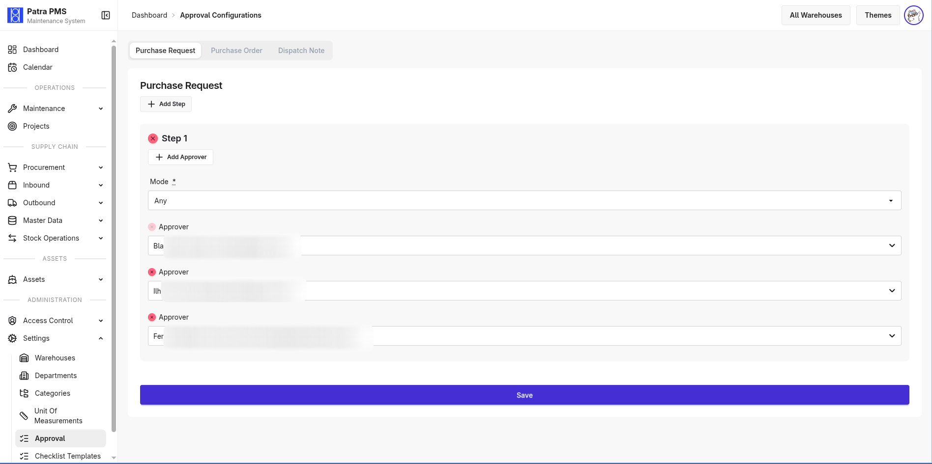Configurable multi-step approvals Approvals
