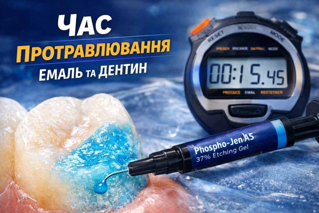 Таймер і синій травильний гель 37% ортофосфорної кислоти на емалі та дентині контроль часу протравлювання c