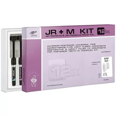 Jen-Radiance 12x EFF Kit (Джен-Радіанс), Н-р: 10 х шпр.4г (2xA2E, 2xA2O, 2xA3E, 2xA3O, UO, I) (+Jen-Radiance Molar(2х шпр.4г:U)) - Реставраційний композит, субмікронний (Джендентал-Україна)