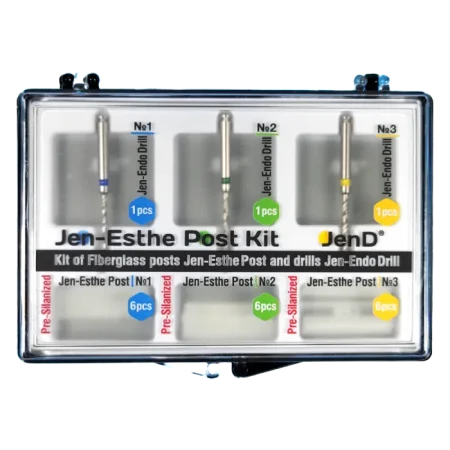 Jen-Esthe Post Pre-Silanized (Джен-Есте Пре-Сіланизовані), Н-р: 18шт+3шт розм.= (асорті) - Штифти скловолоконні пресіланізовані (Джендентал-Україна)