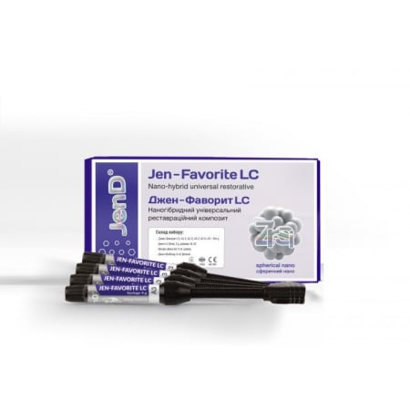 Jen-Favorite (ZrSi) Starter Kit (Джен-Фаворіт LC (ZrSi)), Н-р: 4 х шпр.4г (A2B, 2xA3B, A3.5B) - Реставраційний композит, наногібридний (Джендентал-Україна)
