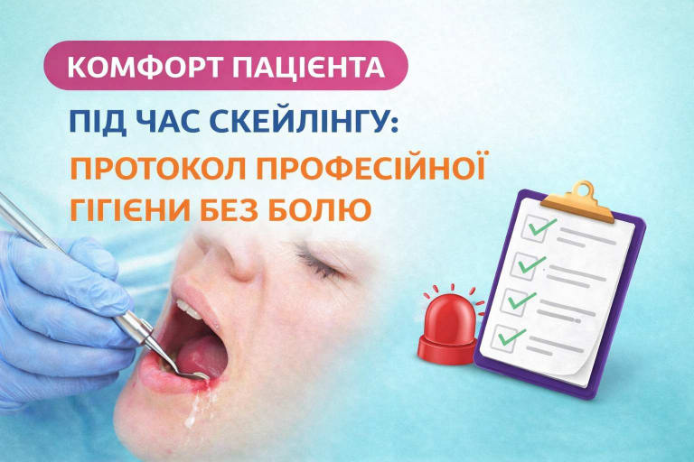 Протокол професійної гігієни без болю комфорт пацієнта під час скейлінгу та обробки ясен c