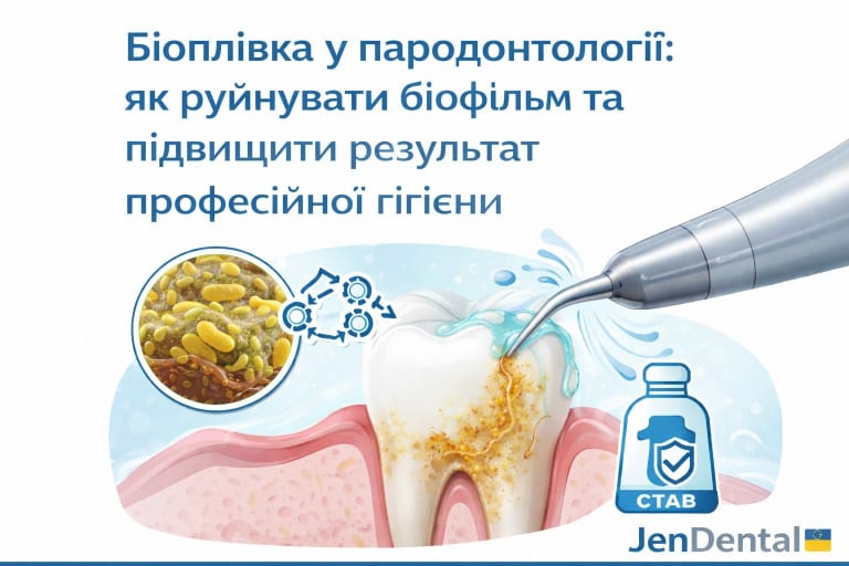 Біоплівка у пародонтології руйнування biofilm під час скейлінгу та кюретажу — протоколи jendental c