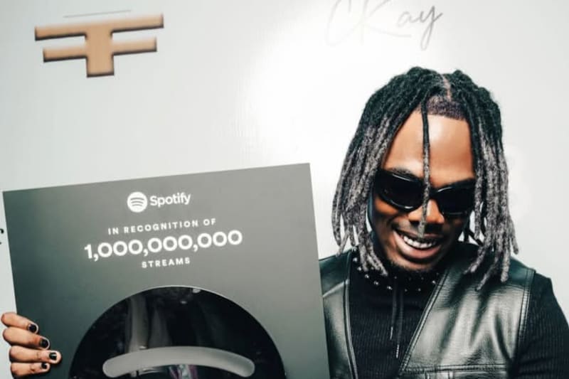CKay Holding Plaque For One Billion Spotify Streams with “Love Nwantiti”