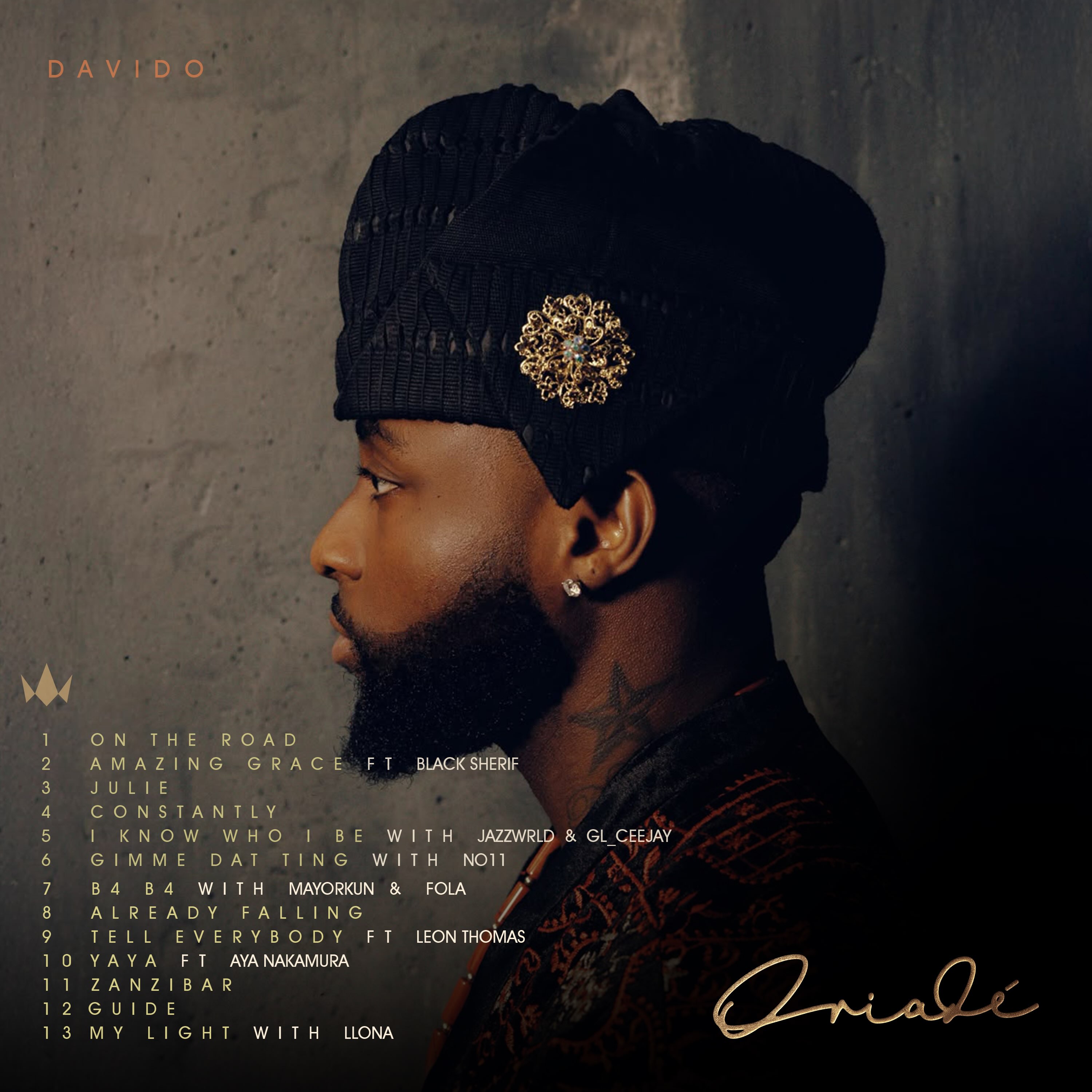 Oriade's tracklist