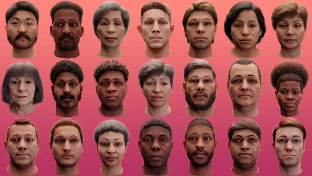 Fake human heads made with ai