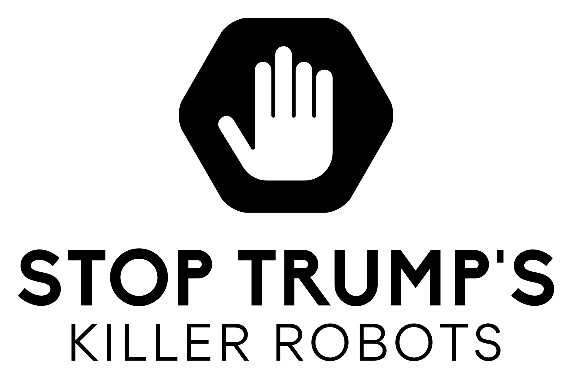 Stop Trump's killer robots logo