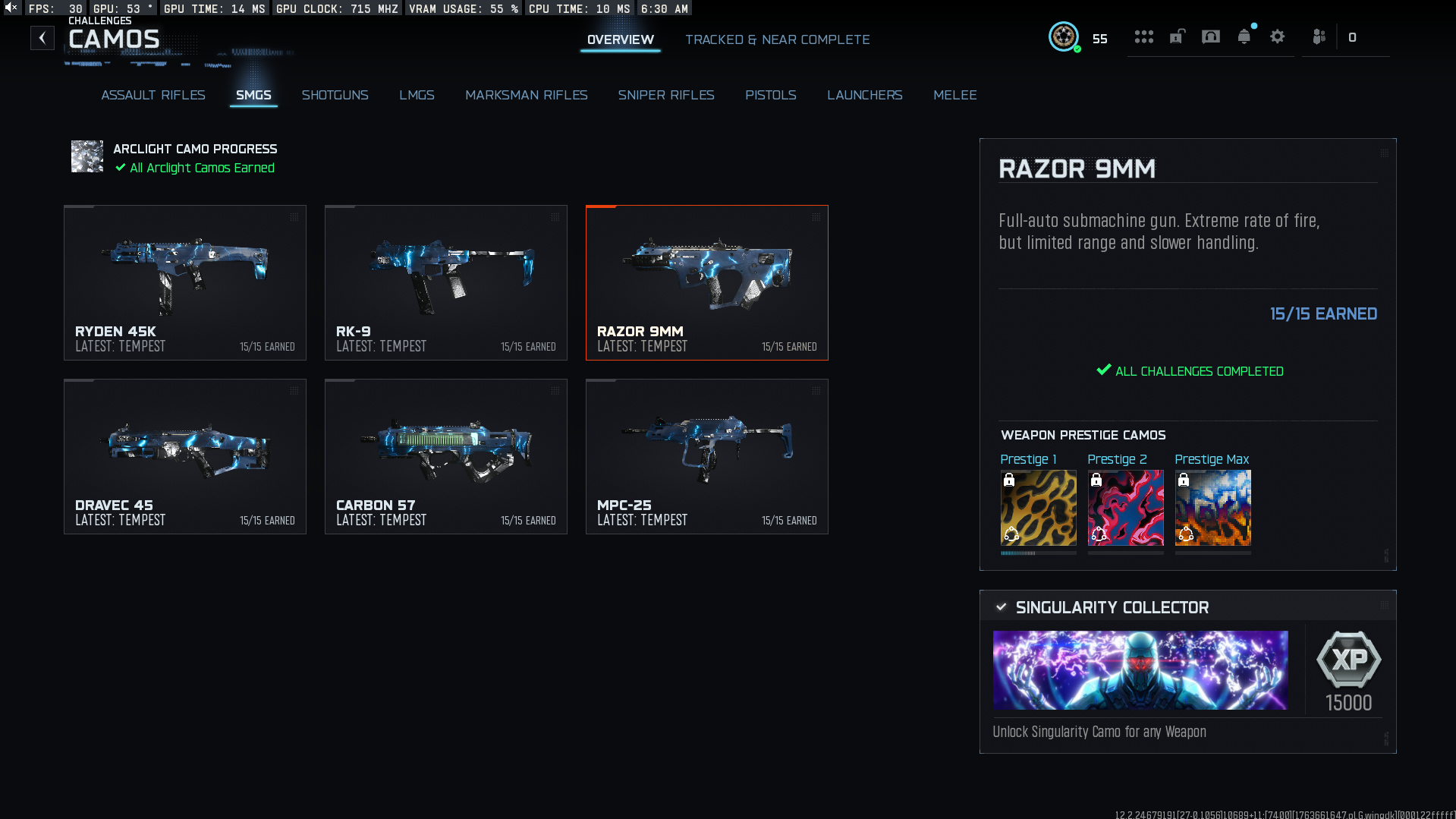 ⭐️SINGULARITY⭐️✅HANDMADE ✅💥450+ TOTAL CAMOS💥💧17 OPERATORS💧♨️FULL ACCESS ♨️Singularity❄️XBOX /PS/PC❄️STACKED