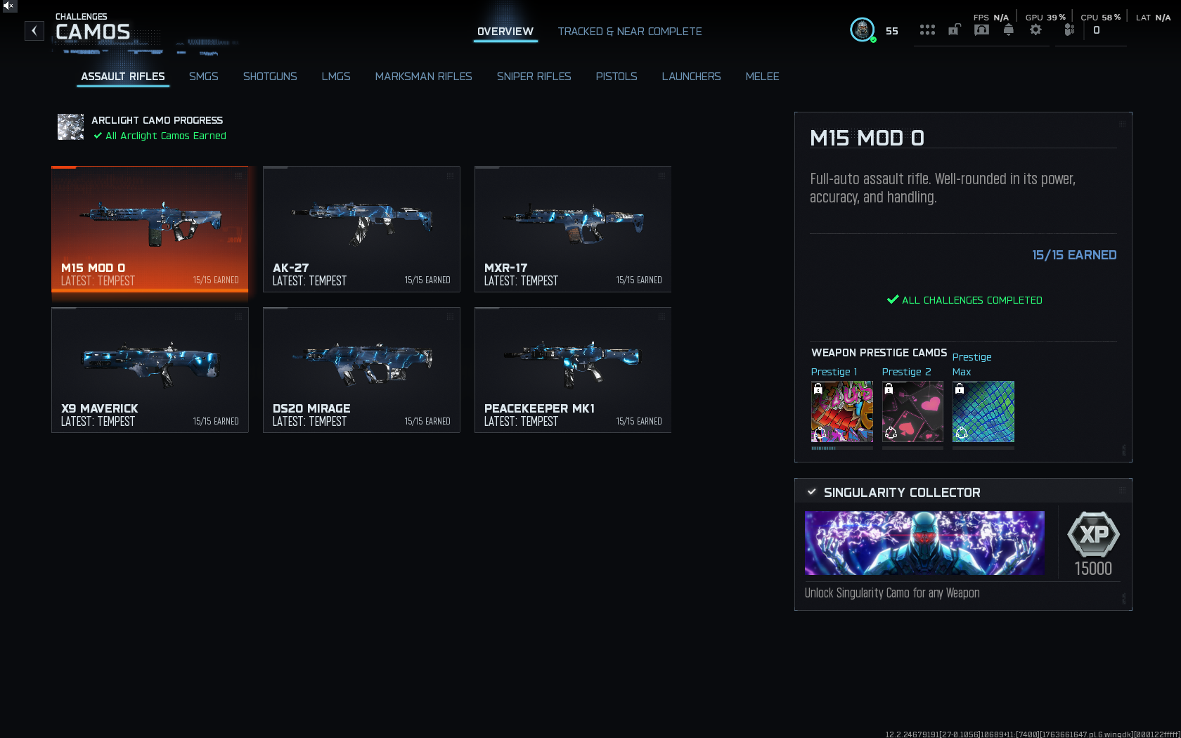 30 Singularity | PRESTIGE 1 LVL 55 | BO7 | FULL ACCESS | INSTANT DELIVERY