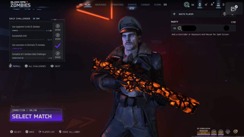 💎 BO7 / Multiplayer 💎♨️30 INFESTATION Legit Grind♨️480 Total camos💎 20 Operators👑Level 55🔷Instant Deliver⭐️BLOODSTONE ⭐️DOOM STEEL🔷Platform Xbox / PC /PSN