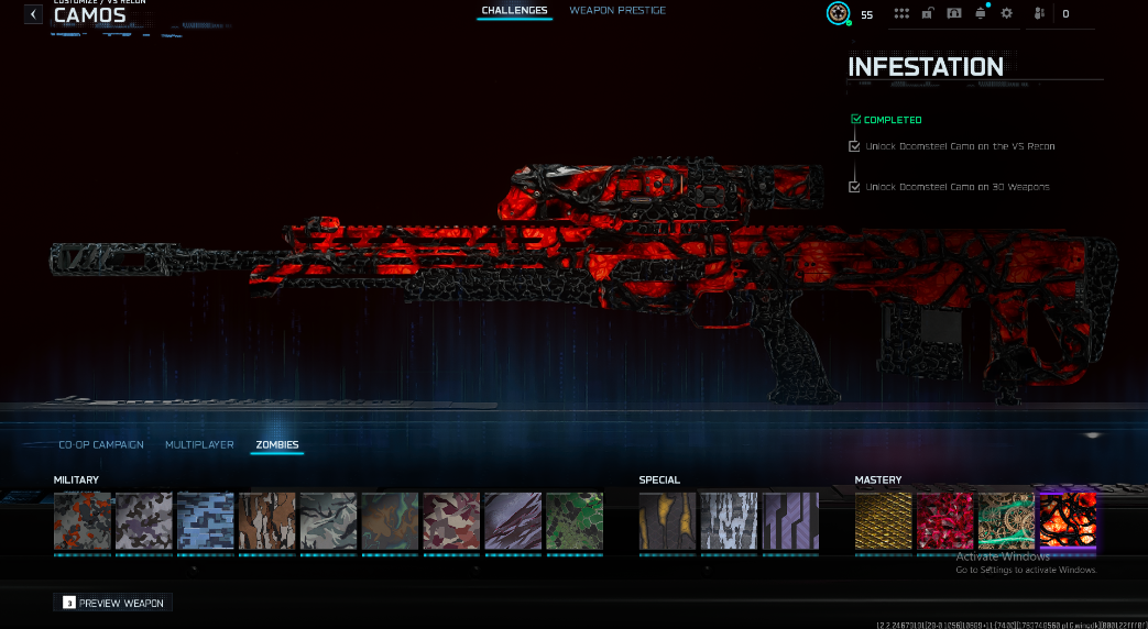 🔥💎INFESTATION + HANDMADE🔥💎✅480+ TOTAL CAMOS UNLOCK✅ 💧 16 OPERATORS💧⭐️90+ UNIQUE CAMOS⭐️OG ACCOUNT❄️STACKED💥BO7/ WZ 💥, Infestation