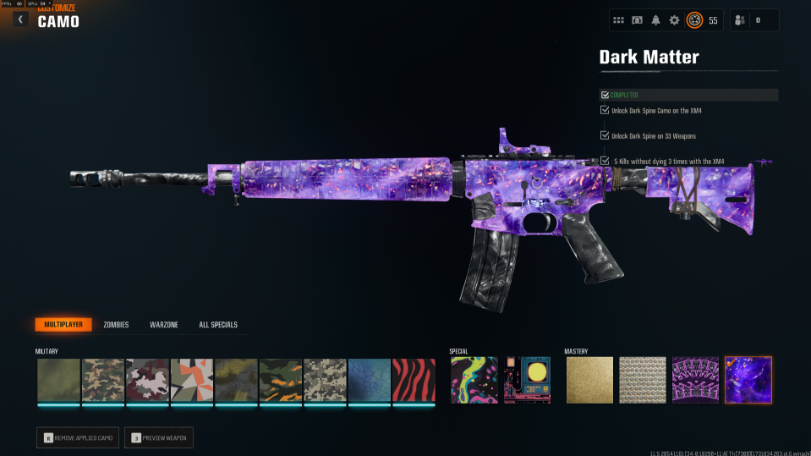 XBOX⭐️BO6 & WZ4⭐️33 DARK MATTER⭐️STACKED⭐️Linkable To⭐️Steam⭐️Battle.Net⭐️PSN⭐️Dark Spine