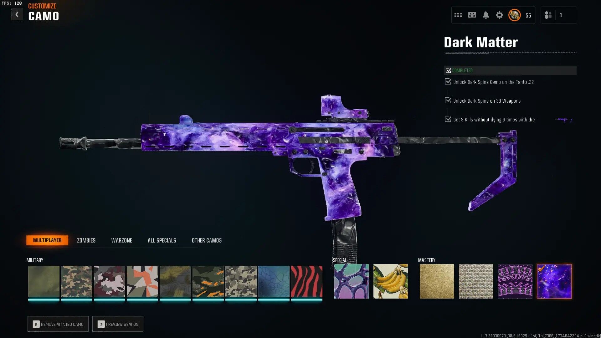 PSN⭐️BO6 & WZ4⭐️33 DARK MATTER⭐️STACKED⭐️Linkable To⭐️Steam⭐️Battle.Net⭐️XBOX⭐️Dark Spine