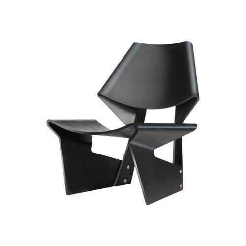 Black modern wood chair black edition