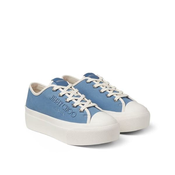 Blue denim high top sneakers in blue thumbnail 3