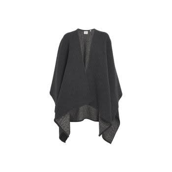 Grey wool winter poncho for ladies