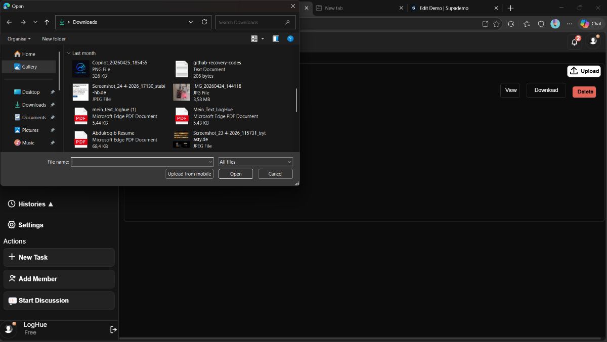 User uploaded media
