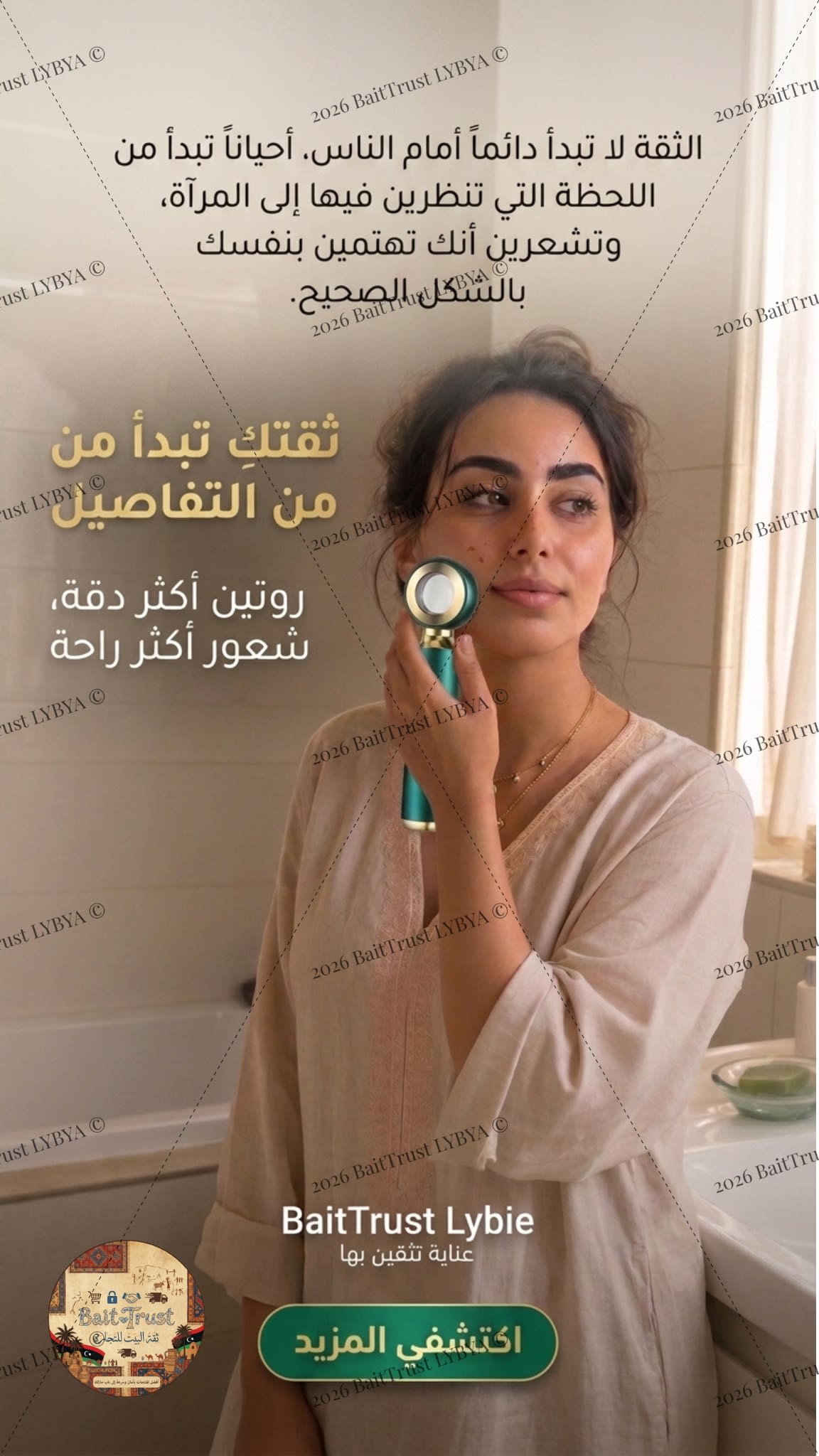 رسالة ثقة وعناية بالبشرة قبل الطلب