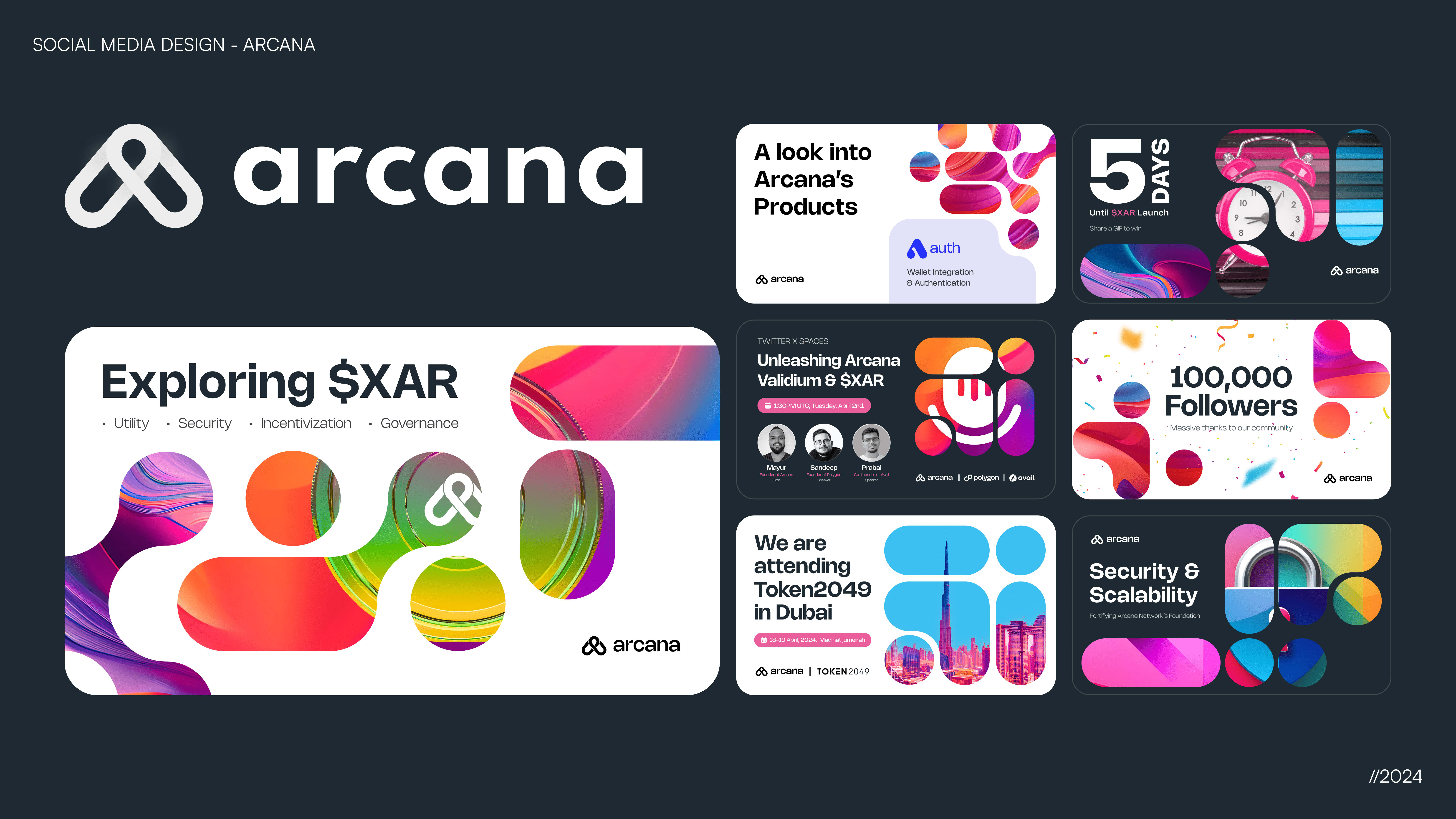 social media design for the arcana brand
