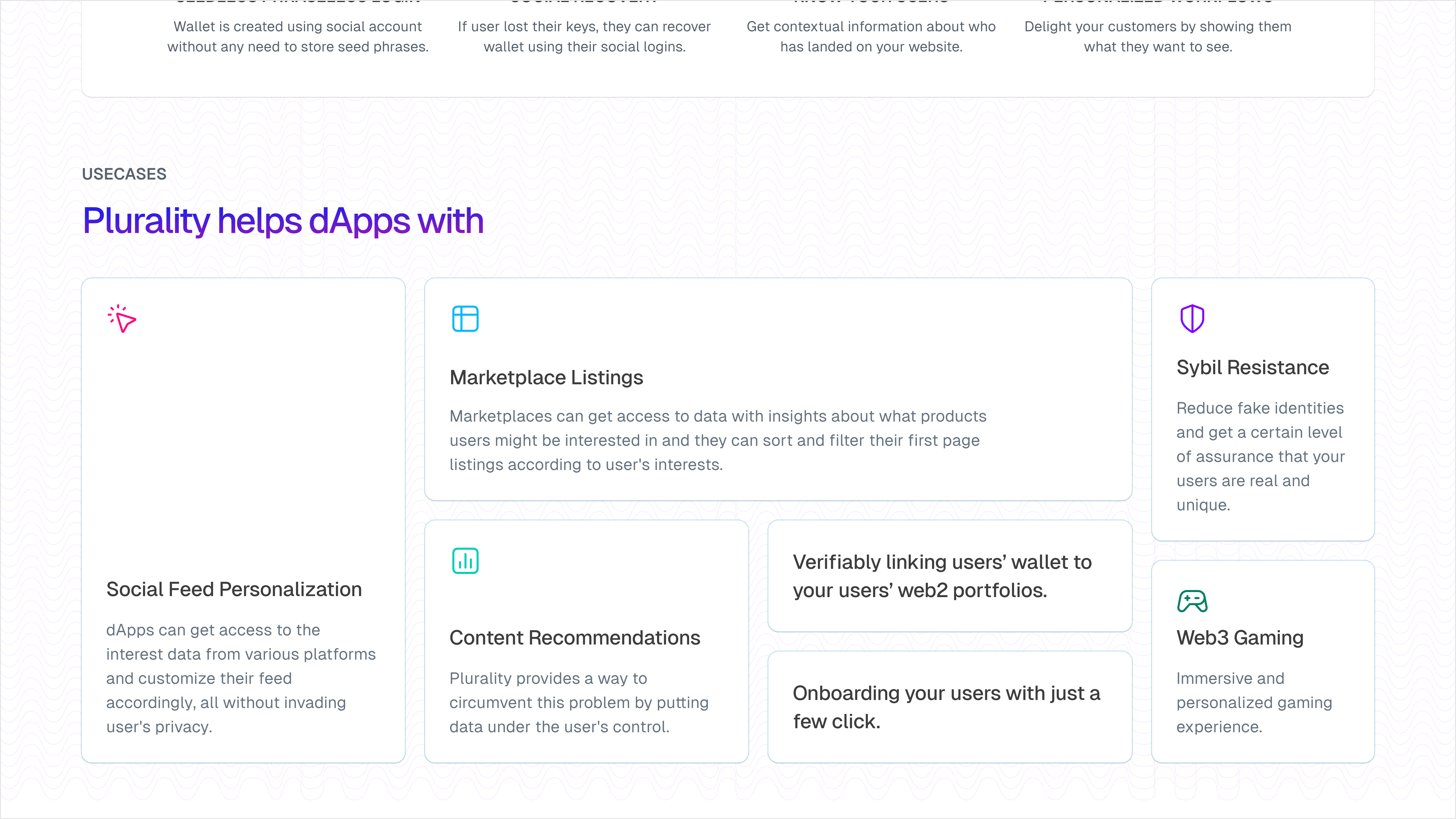 plurality usecase section design