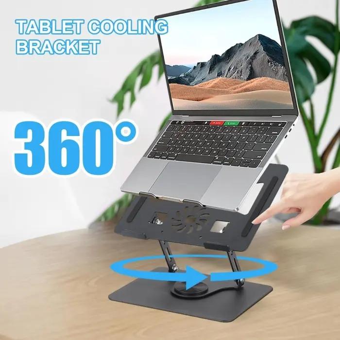 Support Pour Ordinateur Portable En Aluminium Rotatif 360° thumbnail 5
