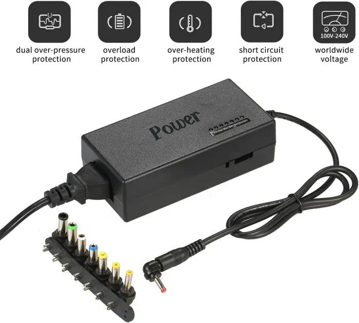 Chargeur Universel PC Portable 100W 12-24V Avec 8 Embouts Interchangeables – Compatible Lenovo, HP, Dell, Asus, Toshiba, Sony thumbnail 3