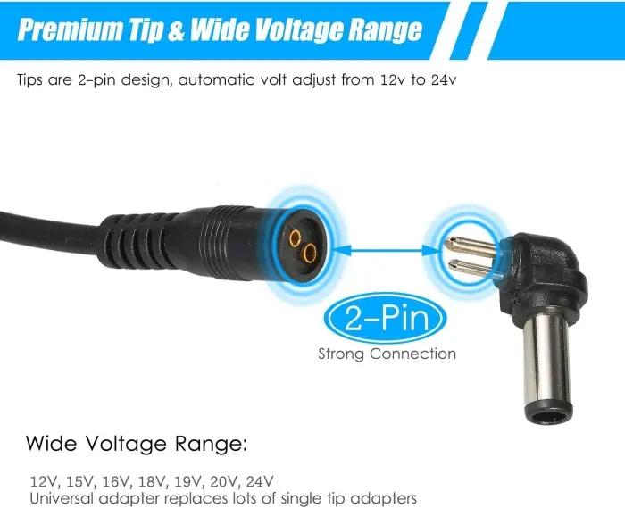 Chargeur Universel PC Portable 100W 12-24V Avec 8 Embouts Interchangeables – Compatible Lenovo, HP, Dell, Asus, Toshiba, Sony thumbnail 5