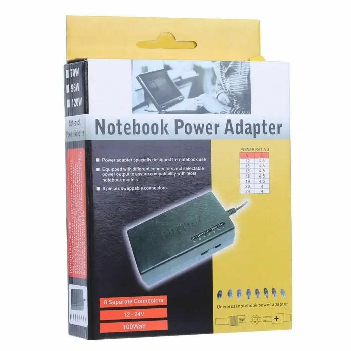 Chargeur Universel PC Portable 100W 12-24V Avec 8 Embouts Interchangeables – Compatible Lenovo, HP, Dell, Asus, Toshiba, Sony thumbnail 7
