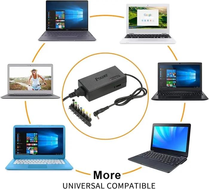 Chargeur Universel PC Portable 100W 12-24V Avec 8 Embouts Interchangeables – Compatible Lenovo, HP, Dell, Asus, Toshiba, Sony thumbnail 11