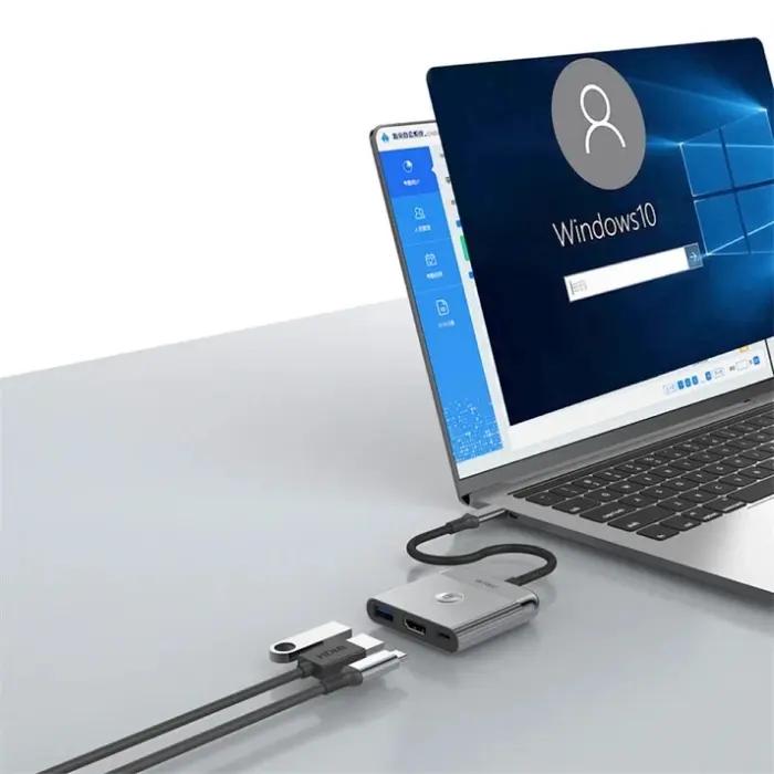 Adaptateur USB-C 3-En-1 WiWU HB002 – HDMI 4K, USB 3.0 Et USB-C Power Delivery thumbnail 3