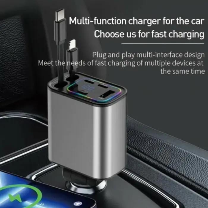 Chargeur De Voiture Rétractable Ultra Rapide120 W - Q9 thumbnail 2