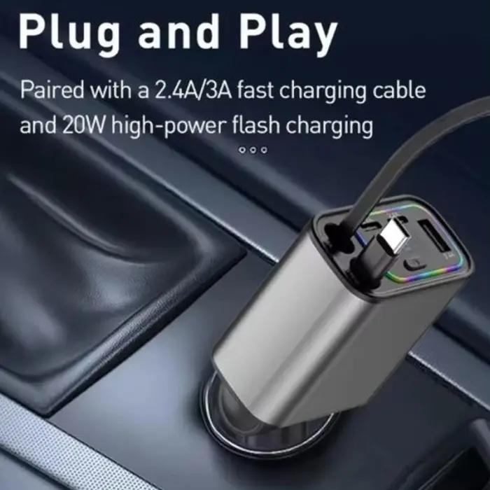 Chargeur De Voiture Rétractable Ultra Rapide120 W - Q9 thumbnail 6
