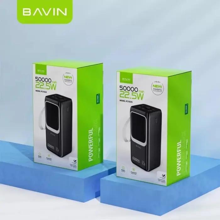 Power Bank 50000mAh – Batterie Externe Rapide 22.5W Avec Câbles Intégrés, Écran LED Et Lampe Torche BAVIN PC1032S thumbnail 7