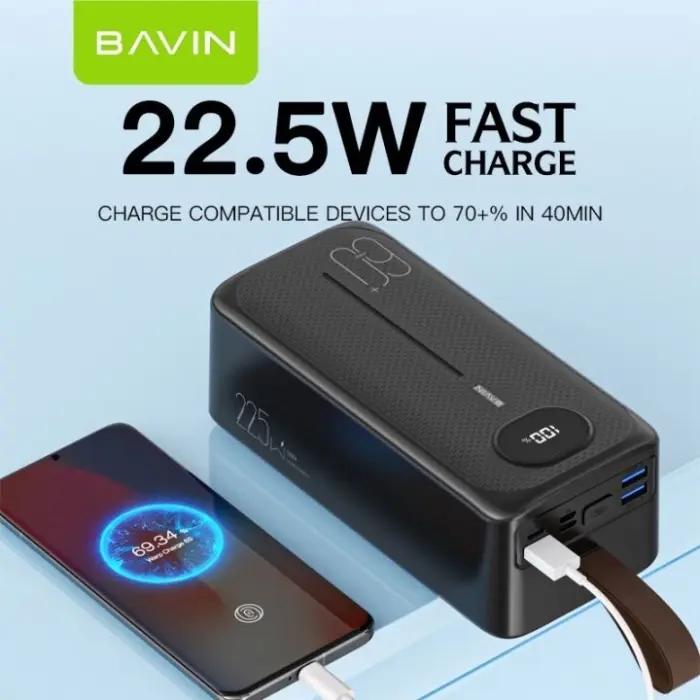 Powerbank 60000mAh Avec Charge Rapide 22,5W, Multi-Ports Et Lampe LED – BAVIN PC030S thumbnail 3