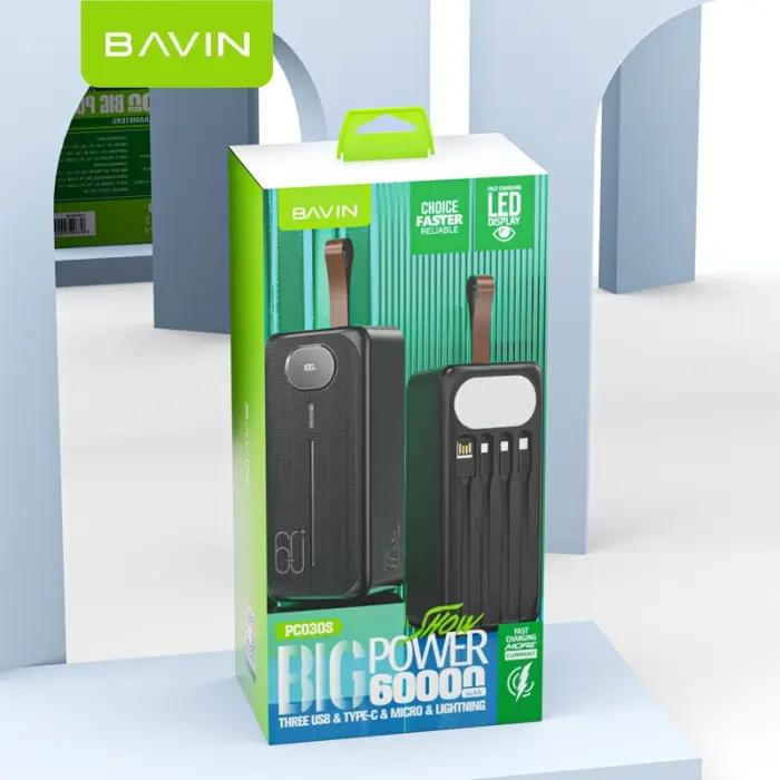 Powerbank 60000mAh Avec Charge Rapide 22,5W, Multi-Ports Et Lampe LED – BAVIN PC030S thumbnail 7