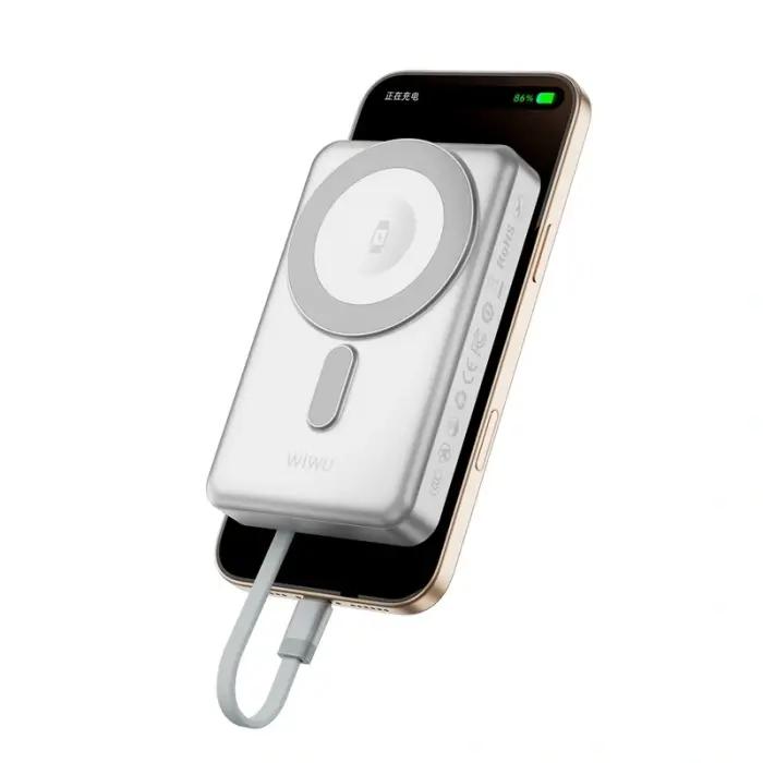 WIWU Elite 10000mAh – Power Bank Magsafe Multifonction Avec Câbles Intégrés Original thumbnail 6