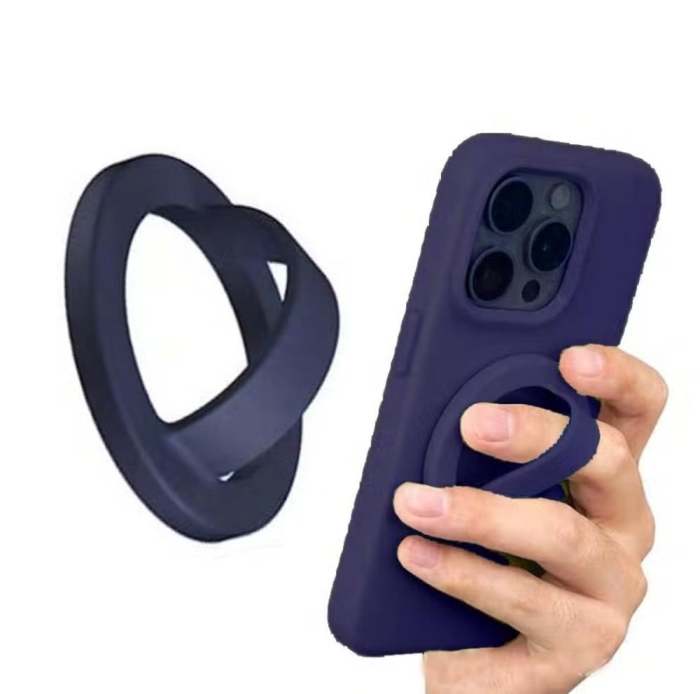 Support Anneau Mobile Magnétique 360° En Silicone – Compatible IPhone MagSafe Et Smartphones Universels thumbnail 3