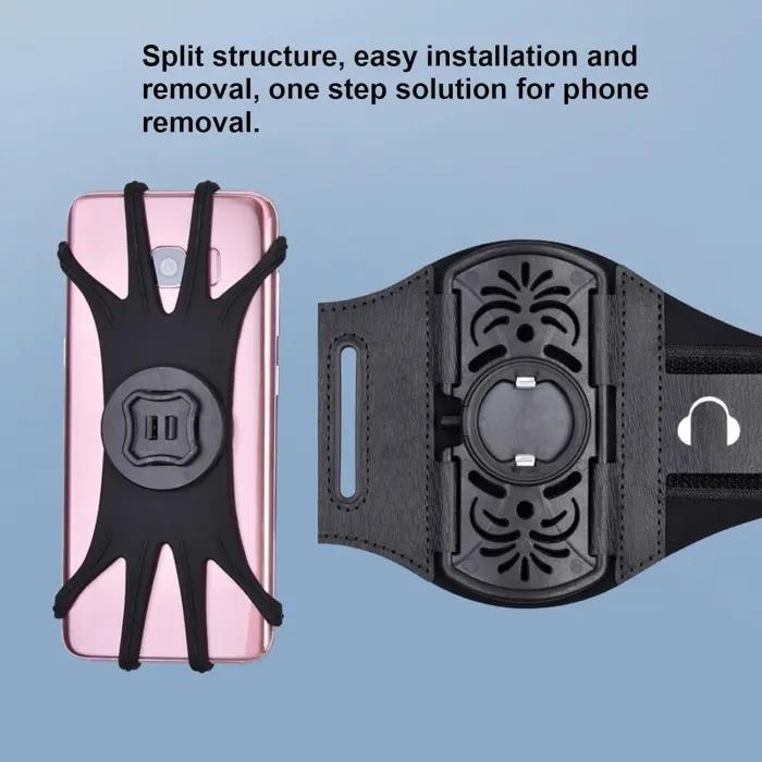 Brassard De Course Pour Téléphone Portable Earldom S19 – Support Rotatif 360° Et Détachable thumbnail 18