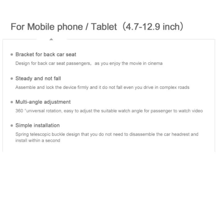 Support De Tablette et Téléphone Pour Siège Arrière Baseus thumbnail 23