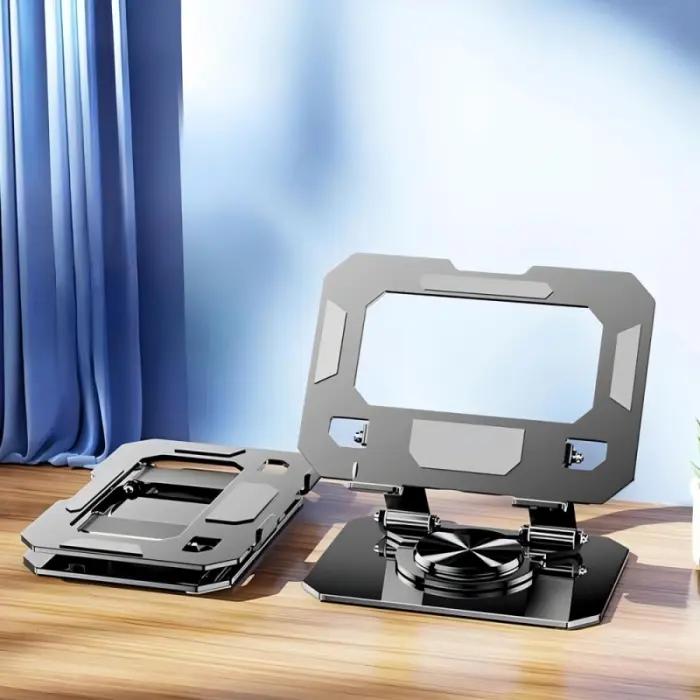Support Tablette Métallique Réglable 360° – Universel 4 À 16 Pouces – Foldable Metal Holder thumbnail 6