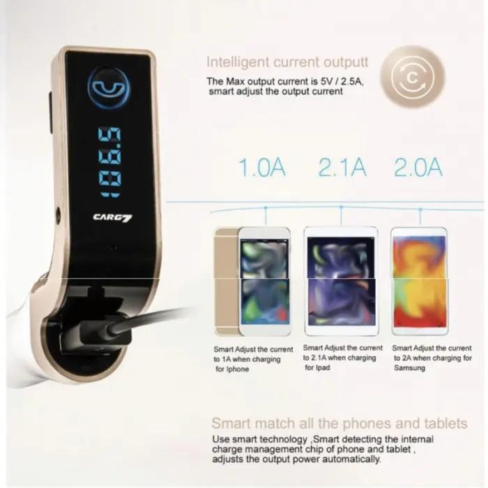 Kit Mains Libres Bluetooth et Transmetteur FM Car G7 thumbnail 6